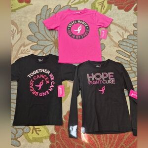 NWT Lot Of 3 Susan G. Komen Cancer Awareness Shirts Womens Size Small